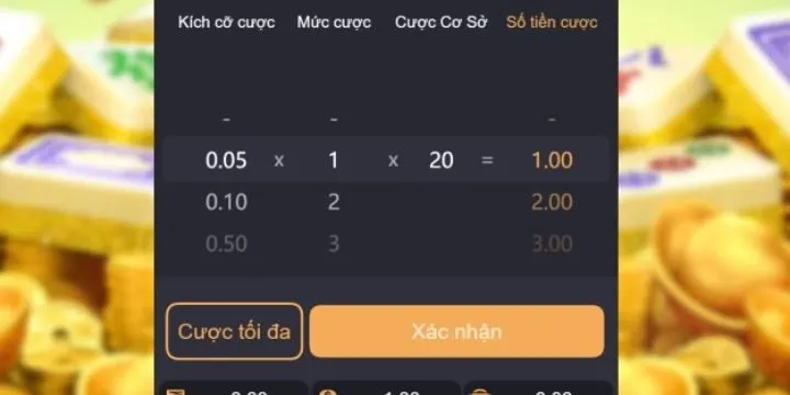 Các nút điều khiển trên giao diện Đường Mạt Chược 99OK