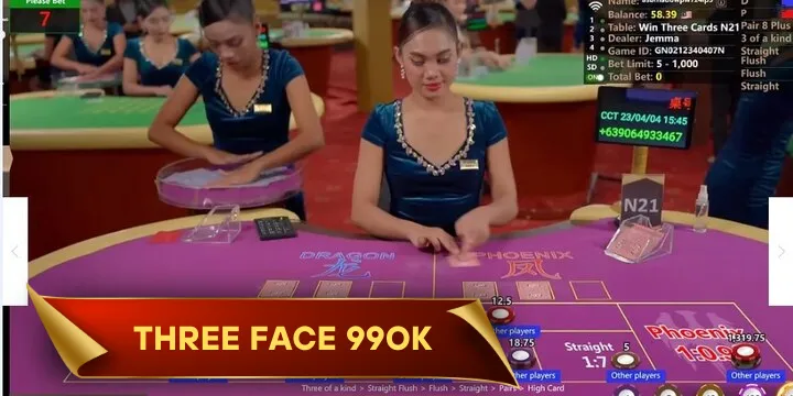 Three Face 99OK - Game casino đổi thưởng hấp dẫn số 1 Châu Á